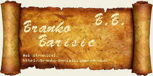 Branko Barišić vizit kartica